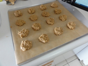 Maple walnut cookie dough on the sheet
