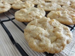 Close-up of white chocolate apricot oatmeal cookies